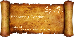 Szepessy Tardos névjegykártya